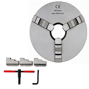 Placa para Torno 3 Castanhas Universais 315mm Ferro Fundido (Castanhas Internas e Externas) - KING TOOLS