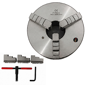 Placa para Torno 3 Castanhas Universais 250mm Ferro Fundido (Castanhas Internas e Externas) - KING TOOLS
