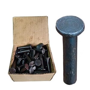 Rebite Maciço de Ferro Cabeça Chata Polido 1/4x5/8
