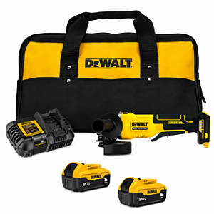 Esmerilhadeira 4.½ Angular Brushless 20V + 2 Baterias de 5Ah + Carregador + Bolsa - DCG408P2 - DEWALT