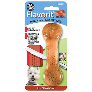 Brinquedo Mordedor p/ Cachorro Pet Qwerks Flavorit Bacon M
