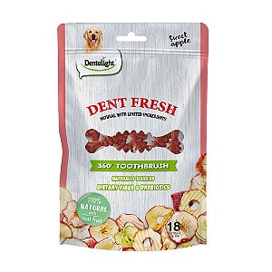 Petisco p/ Cães Dentalight Dent Fresh Escova 360 Sweet Apple