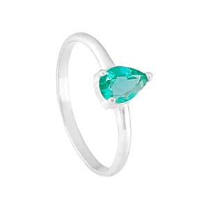 ANEL SOLITÁRIO GOTA 5X7 TURMALINA PARAÍBA