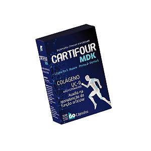 Colágeno Tipo 2 UC-II com Magnésio, Vitamina D3 e K2 Cartifull MDK 60 cáps | Articulações e Ossos | Domina Farma
