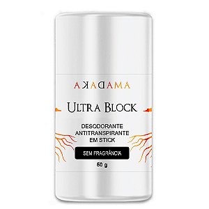 Desodorante Antitranspirante em Barra ULTRA-BLOCK Sem Fragrância 50g - AKADAMA