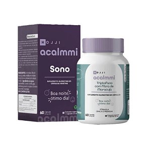 L-Triptofano com Fibra de Maracujá para Sono e Dormir ACALMMI Hojji 60 cáps Vegano