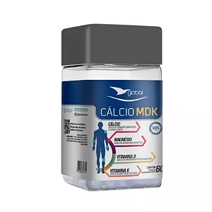 Suplemento MDK com Cálcio, Magnésio, Vitamina D e K - 60 CGM - GLOBAL