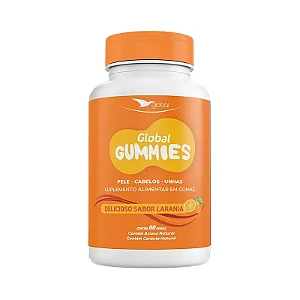Suplemento Pele, Cabelos e Unhas em Goma Sabor Laranja - 60 Gummies - GLOBAL