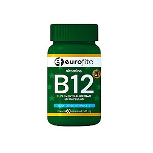 Vitamina B12 Cianocobalamina 60 Cápsulas - Energia, Disposição e Metabolismo - Eurofito