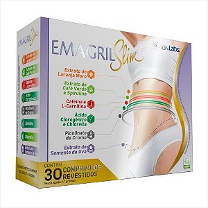 Emagril Slim IdnLabs - Termogênico Natural com Cafeína, L-Carnitina e Cromo | 30 comp