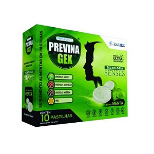 Pastilha para Garganta com Própolis, Mel e Vitamina C Sabor Menta 10un | Previna GEX IdnLabs