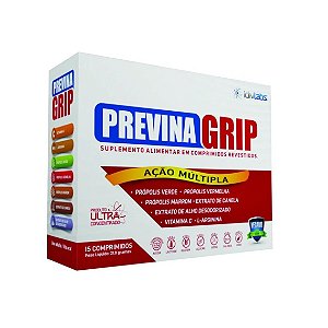 Previna Grip - Própolis Verde Vermelho Marrom + Vitamina C + Zinco - 15 comp | IdnLabs