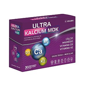 Cálcio com Magnésio, Vitamina D3 e K2 30 comp | Saúde Óssea e Articulações | Ultra Kalcium MDK IdnLabs