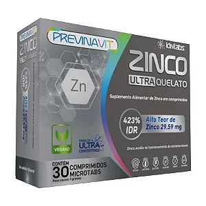 Suplemento de Zinco Ultra Quelato - 30 CPDs - IDNLABS
