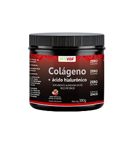 Colágeno Pele Cabelos e Unhas em Pó Sabor Morango - 300g - ORTOVIDA