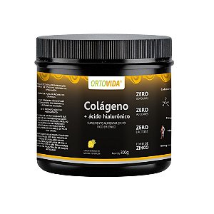 Colágeno Hidrolisado Tipo 2 + Ácido Hialurônico + Zinco 300g Abacaxi | OrtoVida