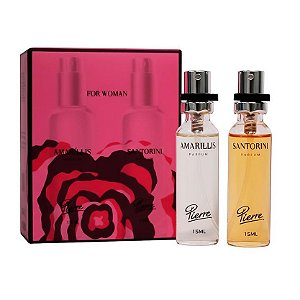 Kit Perfume Feminino 2 Perfumes 15ml Amarilis e Santorini Deo Colônia | Pierre Alexander