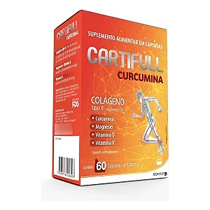 Colágeno Tipo 2 Não Desnaturado + Cúrcuma Magnésio Vitamina D3 K2 - Articulações - Cartifull - 60 Cáps | Domina Farma