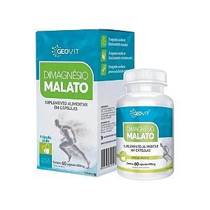 Magnésio Dimalato Puro - Dimagnésio Malato - Músculos e Energia - 60 Cáps | Geovit
