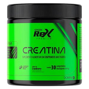 Creatina Monohidratada Mastigável 3g - Sabor Cranberry - Desempenho Físico - 30 Pastilhas | Green Rex Premium