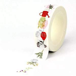Washi Tape Ilustrada Vasinhos de Flor