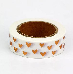 Washi Tape Grid Caramelo e Corações