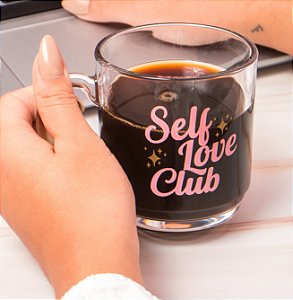 Caneca "Self Love Club" Rosa e Dourada