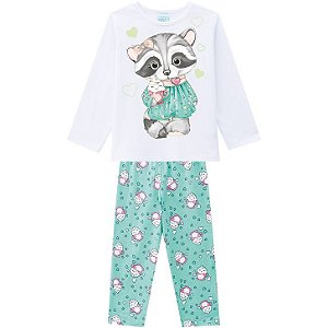 Pijama Inverno Infantil Guaxinim Anti Mosquito Kyly 20752666 Branco