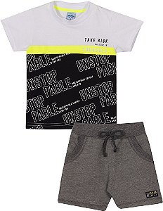 Conjunto Infantil Camiseta + Short Moletinho Urbano Serelepe 6789