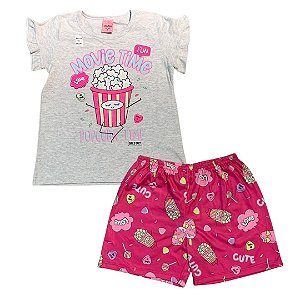 Pijama Curto Infantil Pipoca (Brilha no Escuro) Serelepe 6841