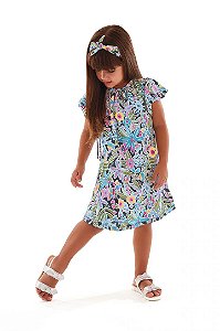 Vestido Infantil Floral Preto Up Baby 43397