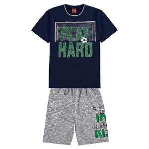 Conjunto Infantil Camiseta + Short Moletinho Futebol Kyly 111249