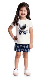 Conjunto Infantil Camiseta e Short Moletinho Balão Milon 13350