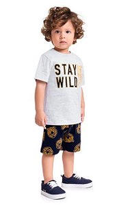 Conjunto Infantil Bermuda Moletinho + Camiseta Milon 13429