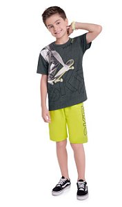 Conj Camiseta + Short Moletinho Skate - Kyly 111621