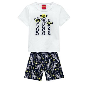 Conj Infantil Camiseta + Short Moletinho Girafas - Kyly 111567