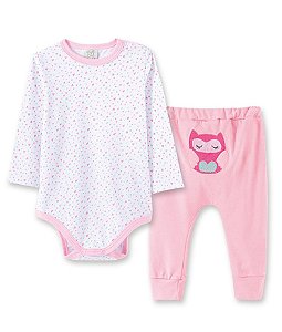 Pijama Bebê Body Longo + Calça Pingo Lelê 76035