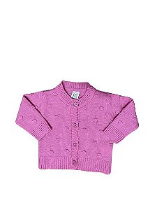 Casaco Infantil em Tricot Pink Pingo Lelê 66210