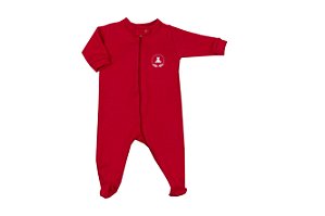 Macacão Infantil Longo Com Zíper e c/ Pé Vermelho Coquelicot 20081