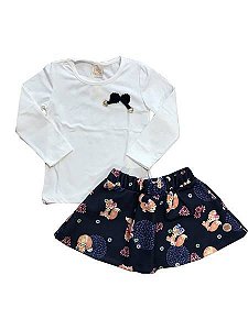 Conjunto Saia + Blusa Manga Longa Pega Mania 72036