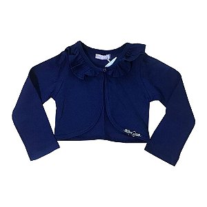 Bolero Infantil Manga Longa Azul Marinho Mon Sucre 1601