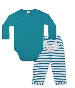 Conjunto Bebê Body Longo + Calça Pingo Lelê 65984