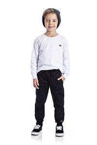 Calça Moletom Infantil Preta Serelepe 6031