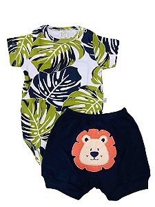 Conjunto Infantil Body Manga Curta + Short Pingo Lelê 66357