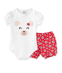 Conjunto Infantil Body Manga Curta + Short Pingo Lelê  66305