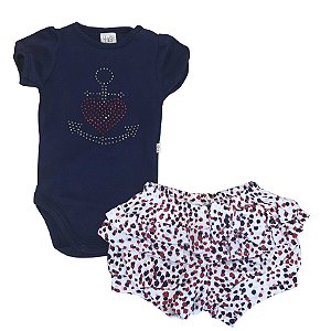 Conjunto Body Curto + Short Babado Pingo Lelê 66086