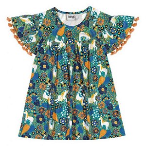 Vestido Infantil Viscose Verde Nanai  600237