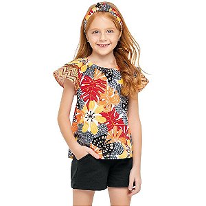 Conjunto Infantil Bata Laranja + Short Nanai 600267