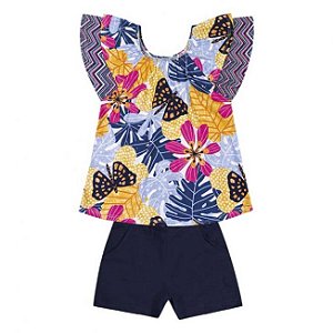 Conjunto Infantil Bata Azul + Short Nanai 600267