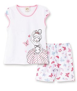 Pijama Infantil Short + Camiseta Bailarina  Pingo Lelê 76007